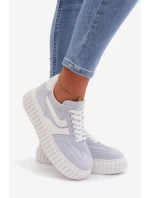 Dámské tenisky na platformě z eko semiše modré Cadrina Dámské tenisky na platformě z eko semiše modré Cadrina