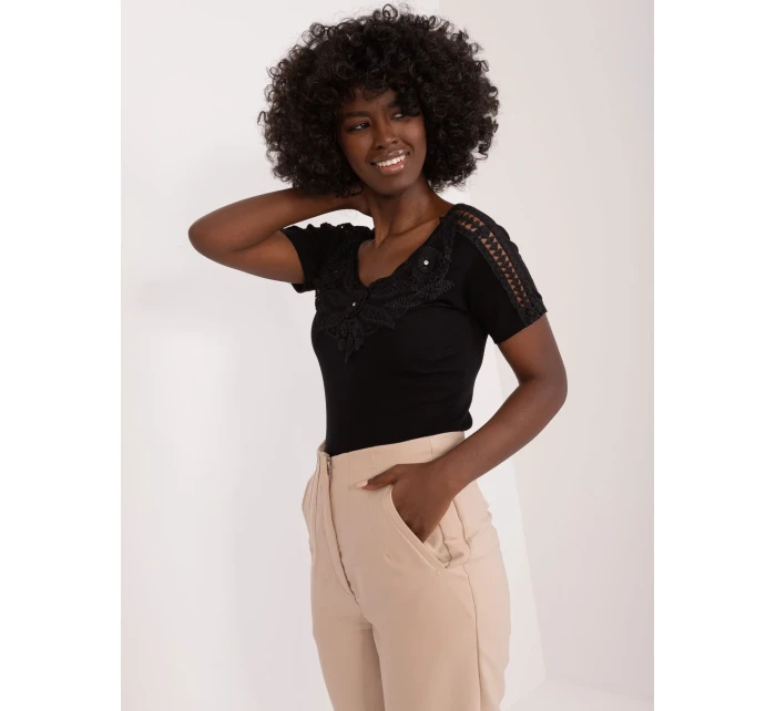 Bluzka PM BZ model 19529646 czarny - FPrice Bluzka PM BZ model 19529646 czarny - FPrice