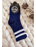 Mládež bavlněné sportovní ponožky námořnická modrá