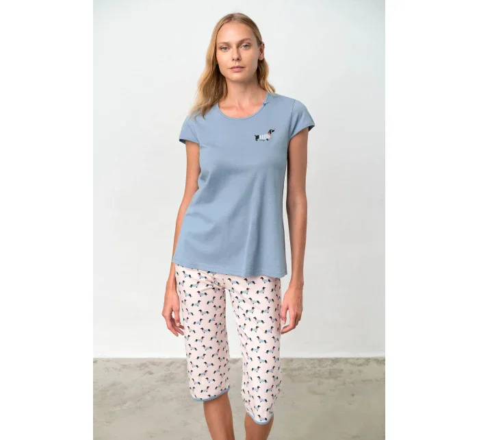 Vamp - Dvoudílné dámské pyžamo – Dachsy 18308 - Vamp