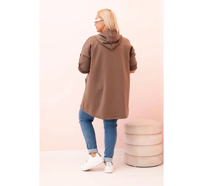 Dámská mikina s ozdobnými rukávy černá model 21259044 - K-Fashion