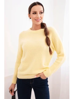 Dámský svetr z baby alpaky s dlouhým rukávem žlutý