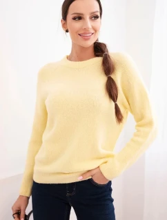 Dámský svetr z baby alpaky s dlouhým rukávem žlutý