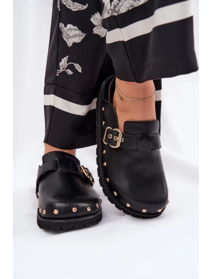 Kožené Klapky Dámské Na Platformě Big Star Černé model 21692095 - Big Star Shoes Kožené Klapky Dámské Na Platformě Big Star Černé model 21692095 - Big Star Shoes