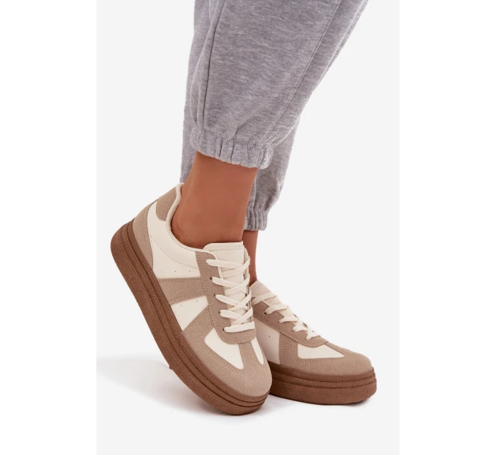 Dámské tenisky na platformě tmavě béžové Dovina
