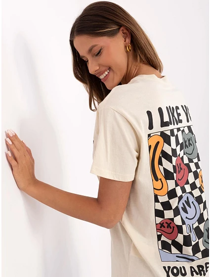 Tričko model 20941886 světle béžové - FPrice