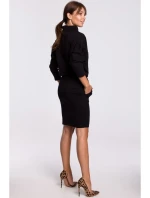B175 Šaty s kimonovými rukávy - černé