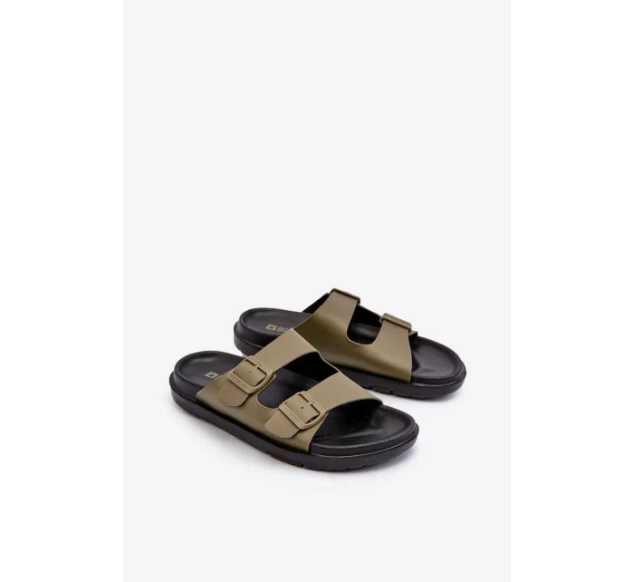 Lehké pánské pantofle s přezkami Big Star Tmavě zelená Lehké pánské pantofle s přezkami Big Star Tmavě zelená