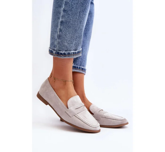 Dámské mokasíny 1AY / 5042 Světle šedá - Super mode Dámské mokasíny 1AY / 5042 Světle šedá - Super mode