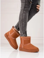 Klasické sněhule dámské hnědé bez podpatku Klasické sněhule dámské hnědé bez podpatku
