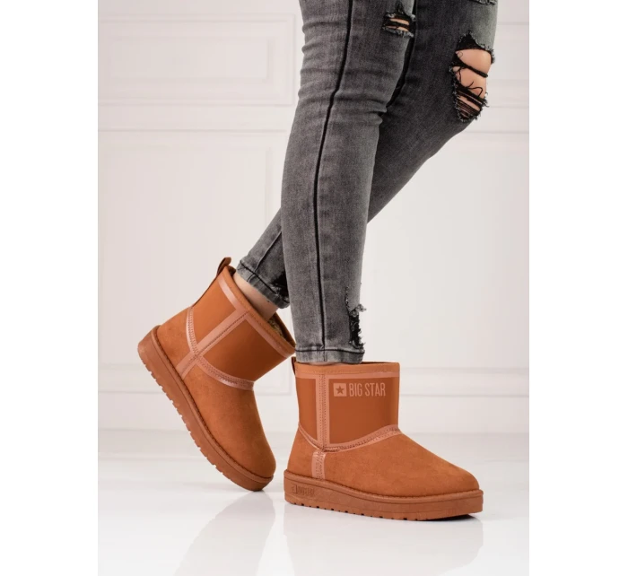 Klasické sněhule dámské hnědé bez podpatku Klasické sněhule dámské hnědé bez podpatku