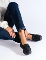Praktické mokasíny dámské černé platforma Praktické mokasíny dámské černé platforma
