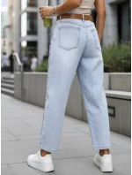 Jeansy damskie z wysokim stanem balloon fit niebieskie FashionStreet UY2916