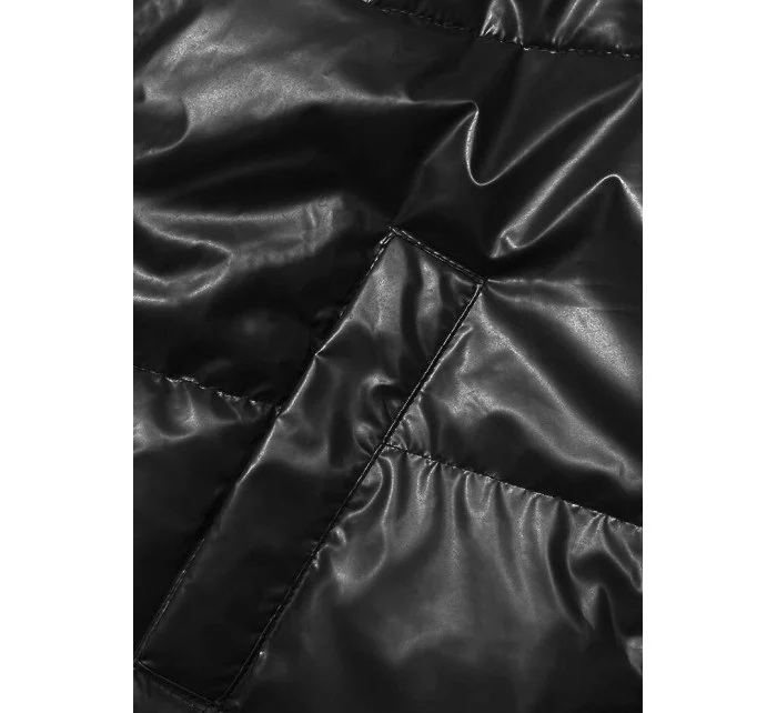 Krátká černá dámská oversize bunda model 21246262 - J.STYLE Krátká černá dámská oversize bunda model 21246262 - J.STYLE