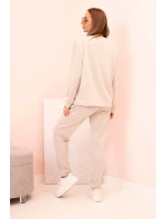 Komplet dámský máslový mikina a kalhoty s gumou béžový Komplet dámský máslový mikina a kalhoty s gumou béžový