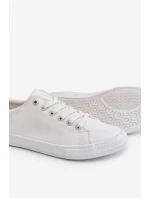 Dámské hladké nízké tenisky Big Star LL274058 Bílé Dámské hladké nízké tenisky Big Star LL274058 Bílé