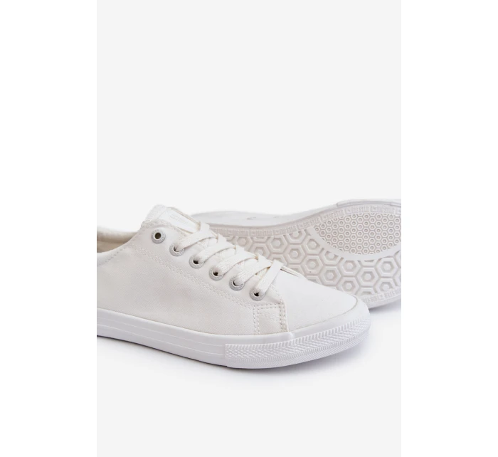 Dámské hladké nízké tenisky Big Star LL274058 Bílé Dámské hladké nízké tenisky Big Star LL274058 Bílé