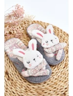 Dětské pantofle na tlusté podrážce šedé model 21641392 - Boto