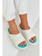 Dámské Pantofle Na Platformě Big Star NN274A038 Bílo-Mátové Dámské Pantofle Na Platformě Big Star NN274A038 Bílo-Mátové