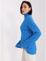 Sweter AT SW model 19040746 niebieski - FPrice Sweter AT SW model 19040746 niebieski - FPrice