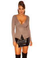 Trendy Koucla pullover with wrap-look