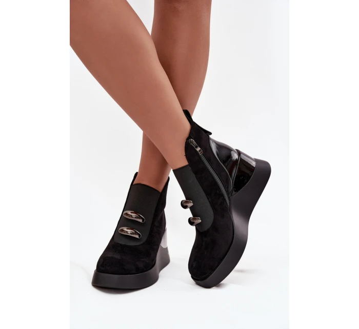 Boty na klínovém podpatku model 220505 Step in style Boty na klínovém podpatku model 220505 Step in style