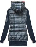 Tmavě modrá mikina z různých spojených materiálů model 21299966 - LHD