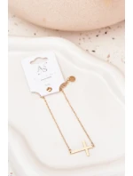 Náramek s křížkem Chirurgická ocel Zlato Náramek s křížkem Chirurgická ocel Zlato