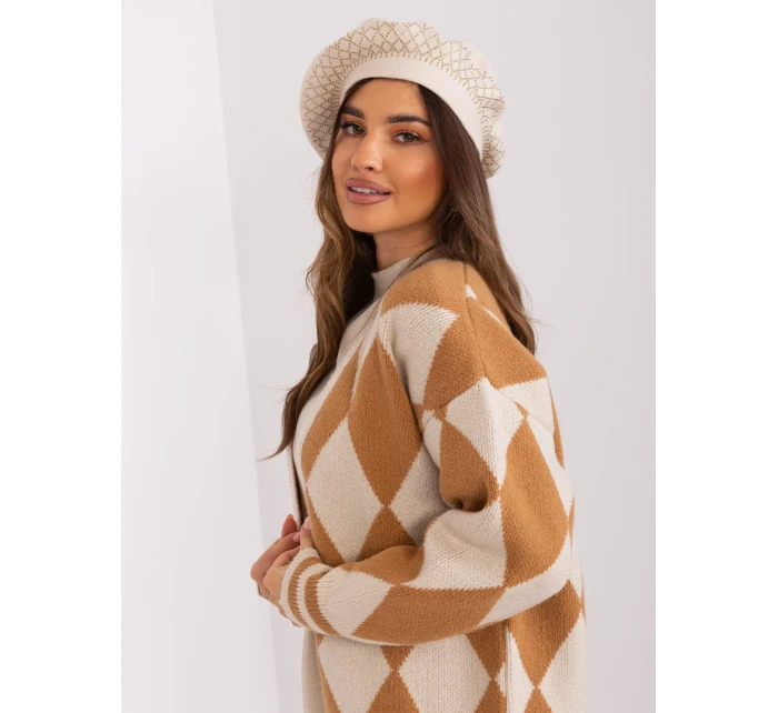 Czapka AT CZ model 18997430 jasny beżowy - FPrice Czapka AT CZ model 18997430 jasny beżowy - FPrice