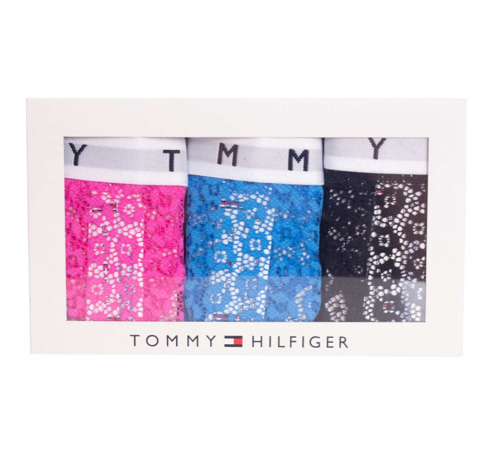 Tommy Hilfiger 3Pack tanga kalhotky UW0UW025240VH Black/Pink/Blue