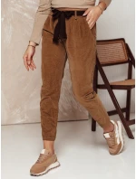 Dámské manšestrové kalhoty DANORIA v jedné velikosti s páskem camel FashionStreet UY2289