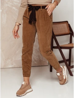 Dámské manšestrové kalhoty DANORIA v jedné velikosti s páskem camel FashionStreet UY2289