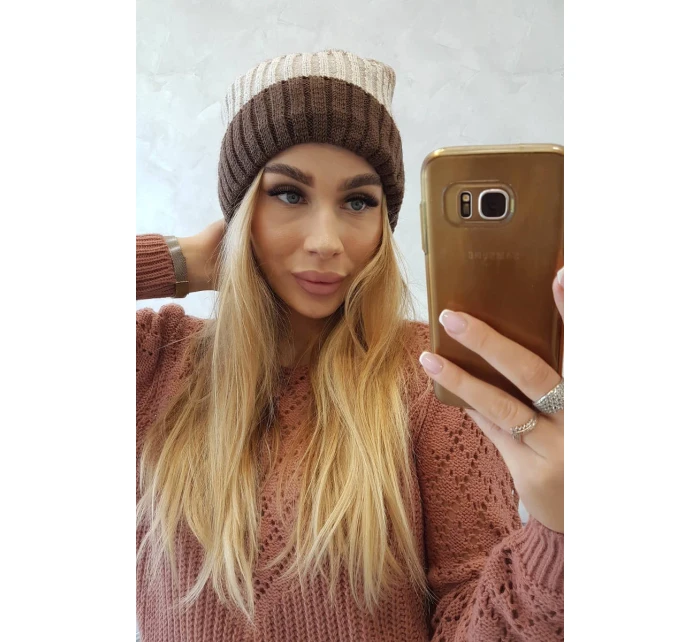 Fleecová čepice Bojana K265 cappuccino+světle béžová+tmavě béžová Fleecová čepice Bojana K265 cappuccino+světle béžová+tmavě béžová