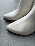 Kožené  Kolena Na Podpatku Bílé Zazoo model 21682140 - Boto