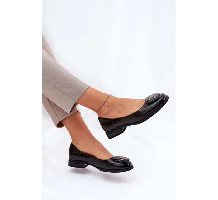 Kožené Baletky S Ozdobou D&A MK51-059 Černé