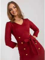 Sukienka LK SK model 21717599 ciemny czerwony - FPrice Sukienka LK SK model 21717599 ciemny czerwony - FPrice