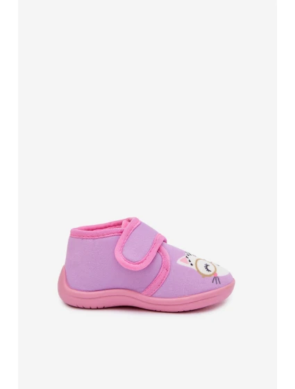 Dětské bačkory na suchý zip – fialové Katline Dětské bačkory na suchý zip – fialové Katline