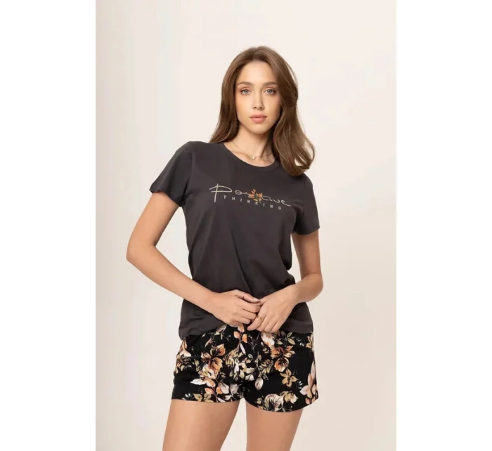 Dámské pyžamo model 19001980 černá vzor - Karol Dámské pyžamo model 19001980 černá vzor - Karol