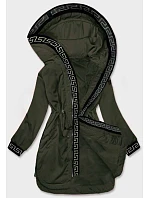 Tenká dámská bunda s ozdobným lemováním khaki (B8142-11) Tenká dámská bunda s ozdobným lemováním khaki (B8142-11)