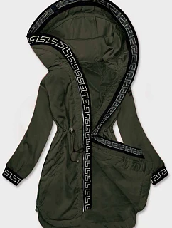 Tenká dámská bunda v khaki barvě s ozdobnou lemovkou model 22222095 - S'WEST