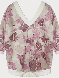 Dámská květovaná halenka v růžové barvě model 20110875 - MADE IN ITALY