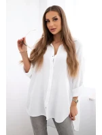 Bavlněná mušelínová košile bílý