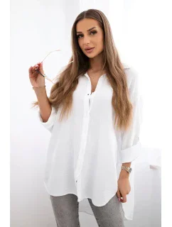 Bavlněná mušelínová košile bílý