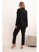 Dámská souprava s viskózou a ozdobami a model 21232441 kalhotami černý - K-Fashion Dámská souprava s viskózou a ozdobami a model 21232441 kalhotami černý - K-Fashion