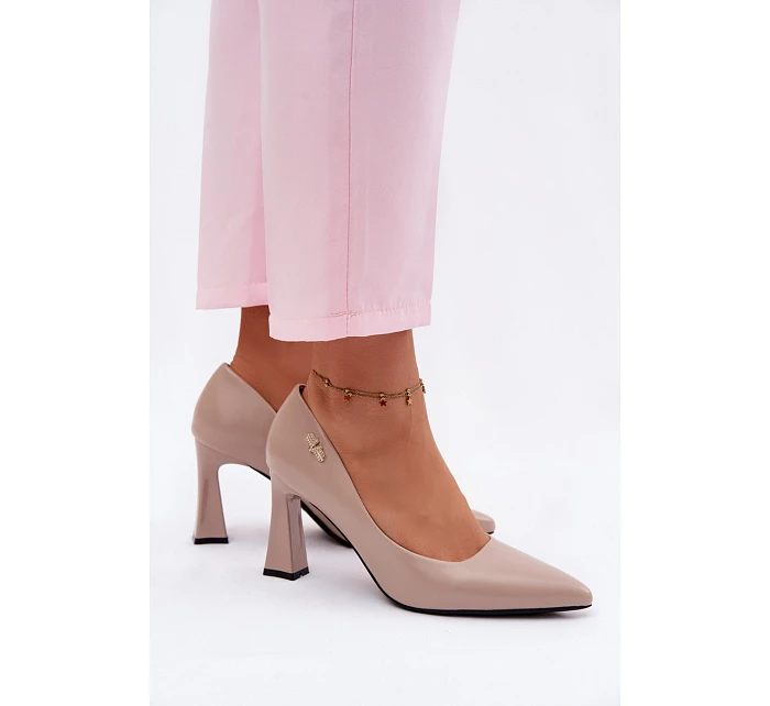 Elegantní lodičky na podpatku Vinceza 62276 Béžové