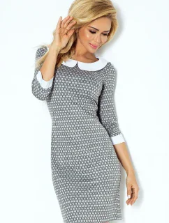 Šedé šaty s kulatým výstřihem model 4976228 - numoco