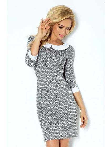 Šedé šaty s kulatým výstřihem model 4976228 - numoco