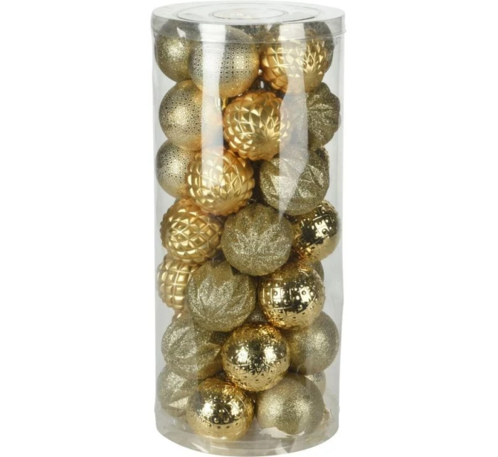 DEKORATIVNÍ PLASTOVÁ CETKA 6CM SADA 35 KS ZLATÁ