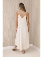 Mušelínové šaty na ramínka světle béžová