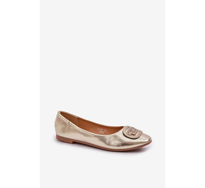 Baleríny Na Ploché Podešvi S Ozdobou Zlaté model 21684333 - Boto